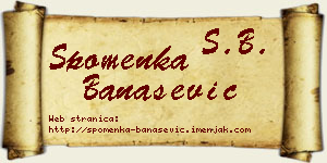 Spomenka Banašević vizit kartica
